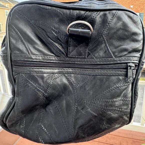 ❌SOLD❌ Leather Travel Weekender Duffle Bag in Black. - Picture 8 of 10